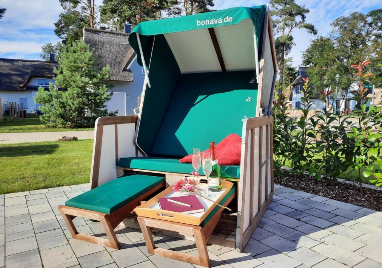 Modernes Reetdach-Ostseeferienhaus Bella Mare, Insel Usedom Mit Sauna, Kamin & Sonnenterrasse Zirchow Kültér fotó